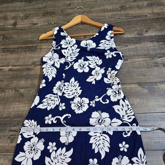 Aloha Republic made in Hawaii USA size small hawaain dress blue white hibiscus - Picture 8 of 9